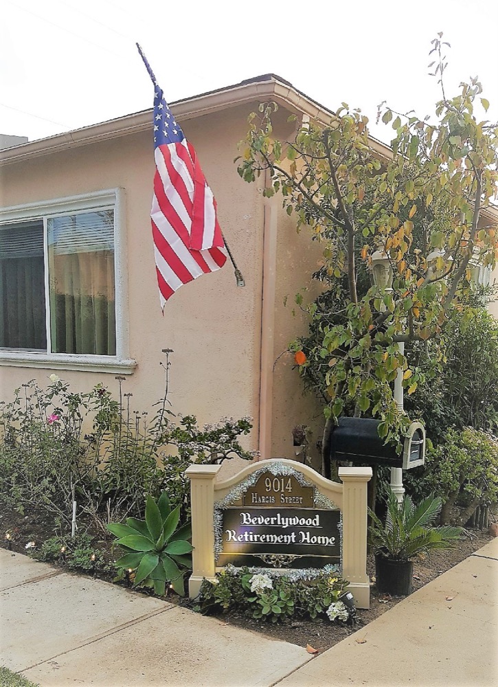 Beverlywood Retirement Home official front entrance sign on Hargis St