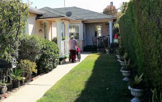 Smooth garden walkway and wheelchair-friendly entrance path